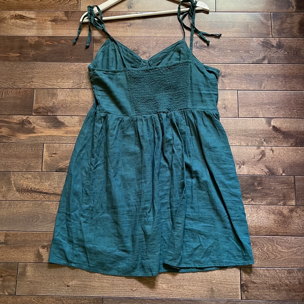 Aerie Evergreen Button Down Summer Dress - Picture 4 of 5